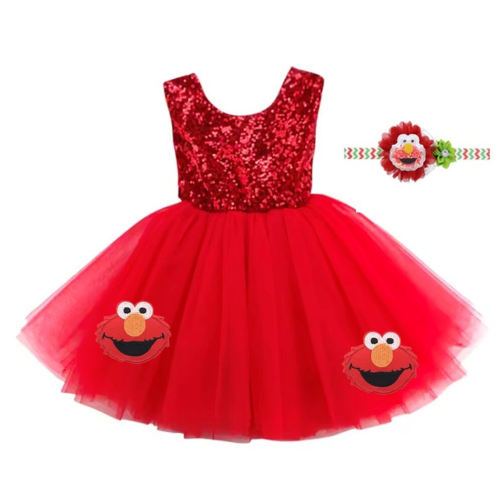 Elmo Dress Smash Cake First Birthday Cookie Monster Clothes Sesame Street Dress